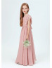 Dusty Rose Lace Chiffon Fashion Junior Bridesmaid Dress